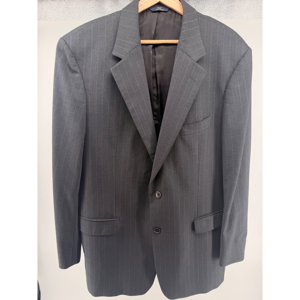 Brooks Brothers‎ 346 Stretch Mens Charcoal Pinstripe Wool Blend Suit 44L 0870